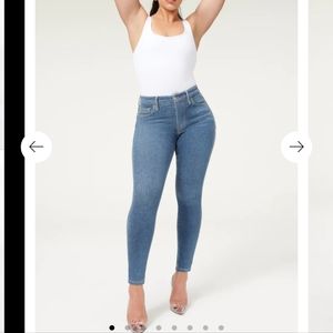 Good American always fits good legs skinny deep blue jean size 6-12